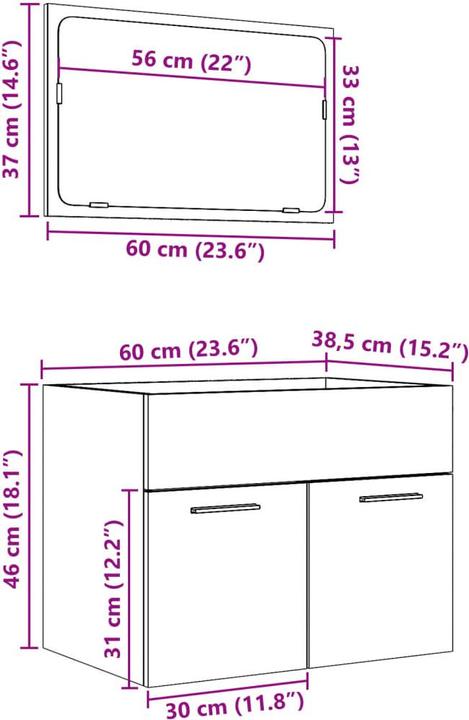 Actual product image VidaXL 2-tlg. Badmöbel-Set