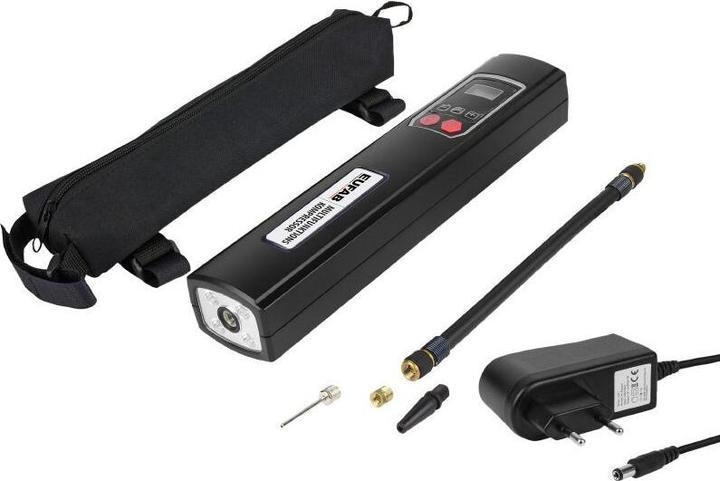 Actual product image P2R Universal rechargeable air compressor for bike - car - motorcycle - digital display (0.00 bar)