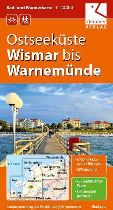 Immagine prodotto Rad- und Wanderkarte Ostseekste Wismar bis Warnemnde 1 : 40 000
