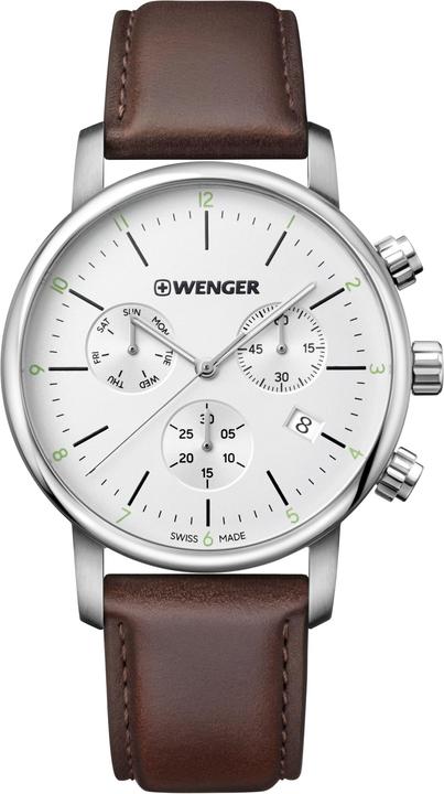 Immagine prodotto Wenger Urban Classic Chrono (Orologio da polso analogico, Cronografo, Fatto in Svizzera, 44 mm)