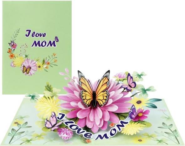 Immagine prodotto MU Classic Biglietto d'auguri 3D Pop-Up per la Festa della Mamma - I Love Mum (1 pz.)