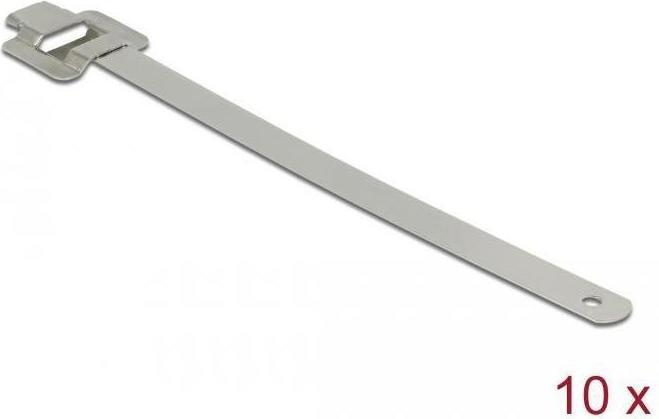 Immagine prodotto Delock Fascetta in acciaio inossidabile riutilizzabile con chiusura pieghevole L 400 x L 10 mm 10 pezzi (Fascette in plastica, 10 mm, 10 pz.)