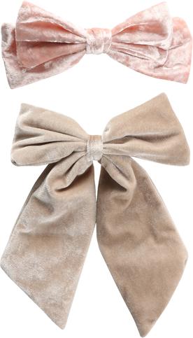 Immagine prodotto Trisa Fermaglio alla moda con fiocco di velluto Beige, rosa 2 pezzi