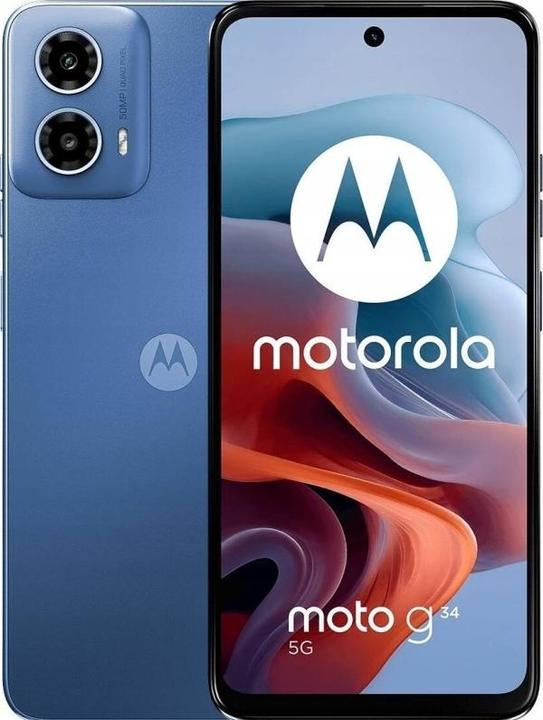 Produktbild Motorola Moto G34 DE (128 GB, Ice Blue, 6.50", SIM + eSIM, 50 Mpx, 5G)