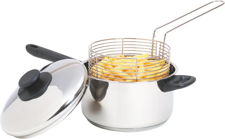 Actual product image Kitchen Craft Deep frying pot and basket (Pot, Stainless steel)