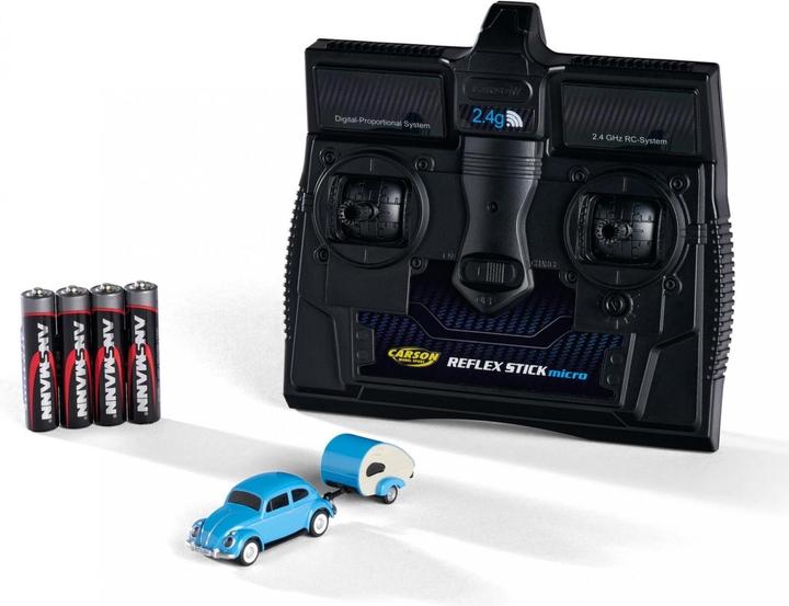 Immagine prodotto Carson 1:87 VW Maggiolino con rimorchio 2.4G 100% RTR (RTR pronto all'uso)