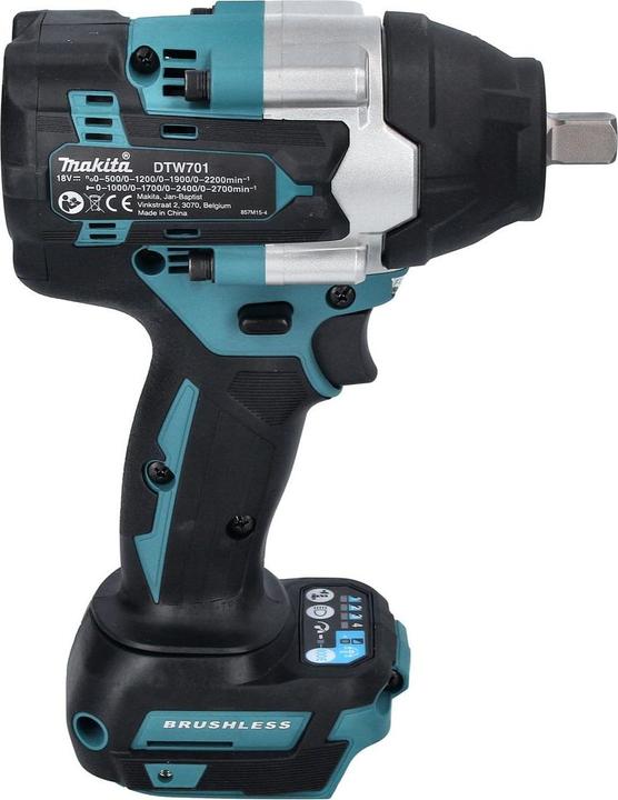 Image du produit Makita DTW 701 RM1 Clé à choc sans fil 18 V 700 Nm 1/2" XPT Brushless + 1x batterie 4,0 Ah + (Fonctionnement sur batterie)
