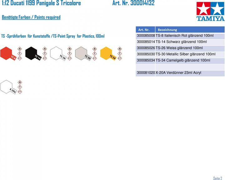 Actual product image Tamiya Ducati 1199 Panigale S Tricolore