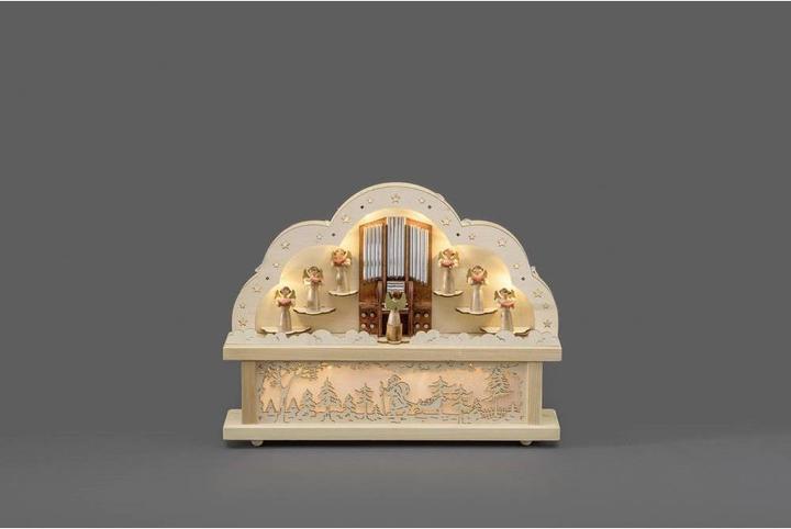 Actual product image Konstsmide Wooden candlestick angel warm white L