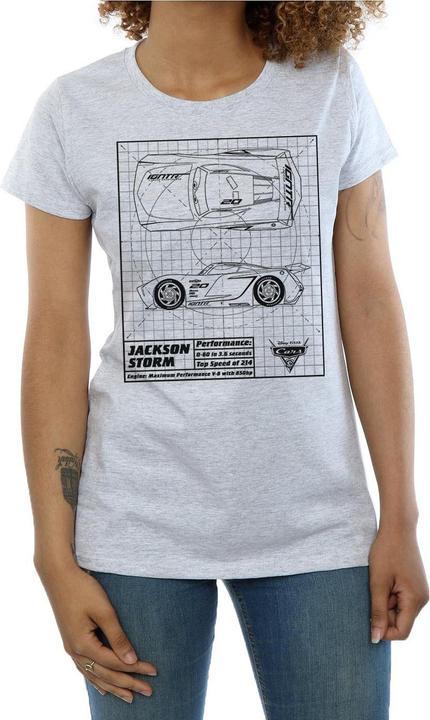 Image du produit Disney - T-shirt CARS JACKSON STORM BLUEPRINT - Femme (XL)