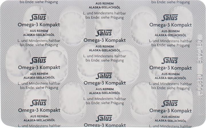 Nutritional values and ingredients Salus Omega-3 Compact Pollock Oil Caps (30 Piece, Capsules, 48 g)