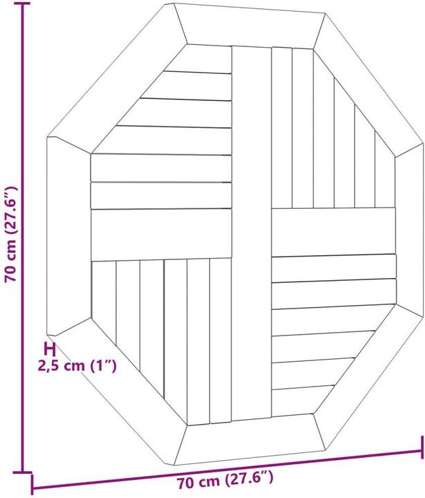 Actual product image VidaXL Falkenstein/Harz (70 x 70 x 2.5 cm)