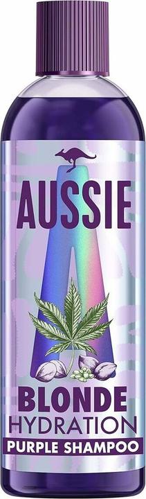 Aussie Blonde Hydration Vegan Purple Shampoo mit Hanfsamen-Extrakten und Wildpflaume 290ml (290 ml, Flüssiges Shampoo)