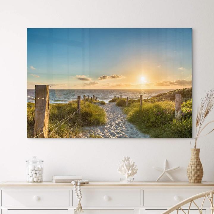 Actual product image Trenddeko Sunset on the Baltic Sea (120 x 75 cm)