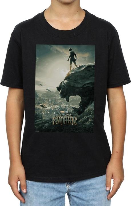 Actual product image Boys Black Panther Poster T-Shirt (140, 146)