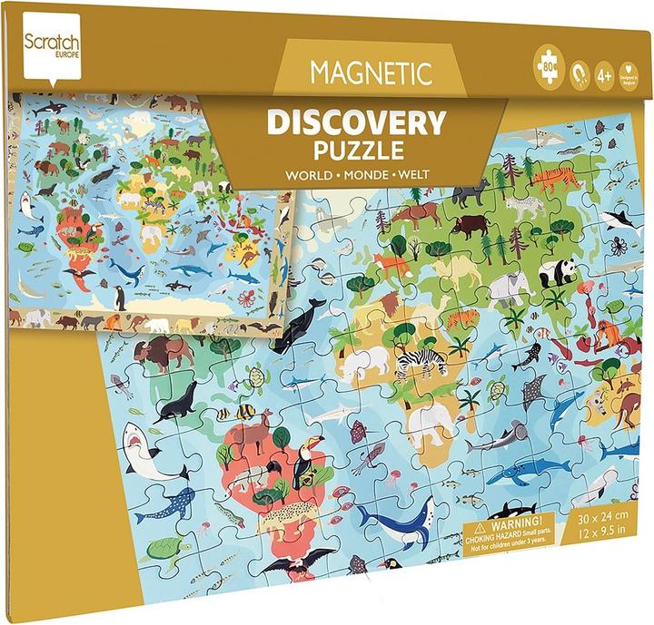 Produktbild Scratch Magnet Puzzle Welt gross (80 Teile)