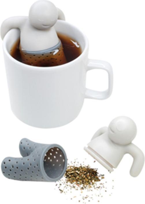 Produktbild PhoneLook Silikon Tee-Infuser Teemännchen Mr. Tea für Beutel und losen Tee Grau
