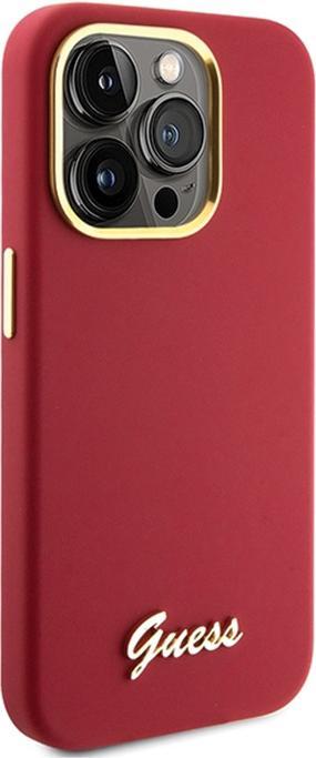 Produktbild Guess GUHCP15LSMBSLM iPhone 15 Pro 6.1" magenta hardcase Silicone Script Metal Logo & Frame (Apple iPhone 15 Pro)