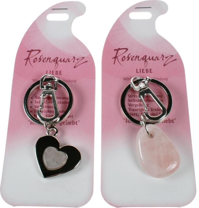 Actual product image Roost Keychain love G226 rose quartz 2 motifs ass. (Rose quartz)