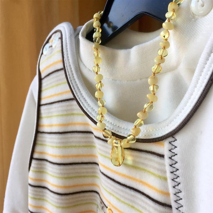 Image du produit Amberos Collier d'ambre naturel avec pendentif Baroque