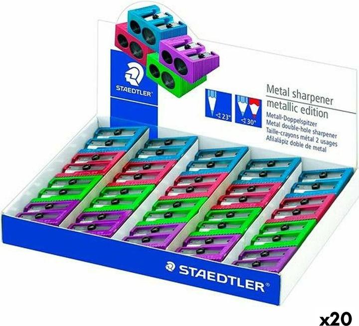 Actual product image Staedtler Metallic double sharpener, made of metal, 20-piece display for normal-thickness pencils up to 8.2