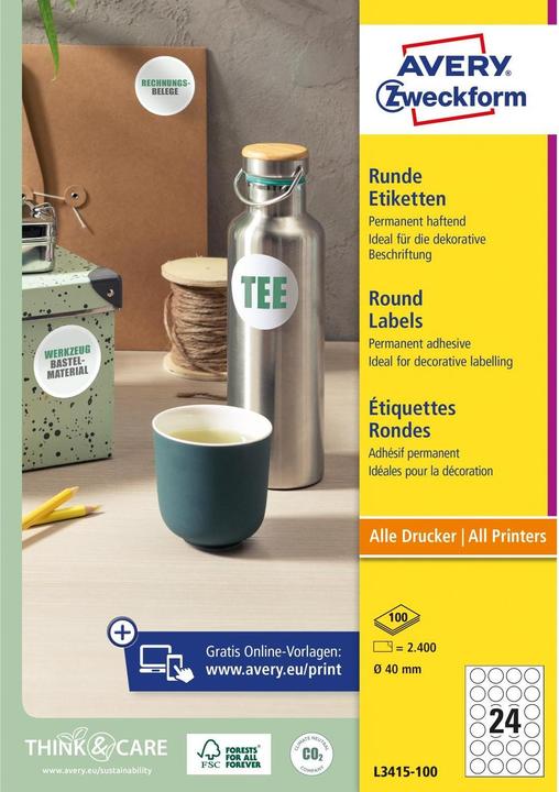 Produktbild Avery Runde Etiketten