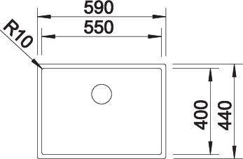 Actual product image Blanco Claron 550-U (Undermount sink, 44 cm, 59 cm)