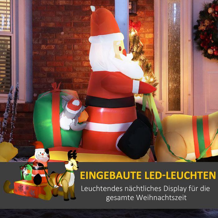 Produktbild Swisshandel24 Aufblasbar Weihnachtsdeko 1,22 m Weihnachtsmann mit LED-Beleuchtung Gartendeko