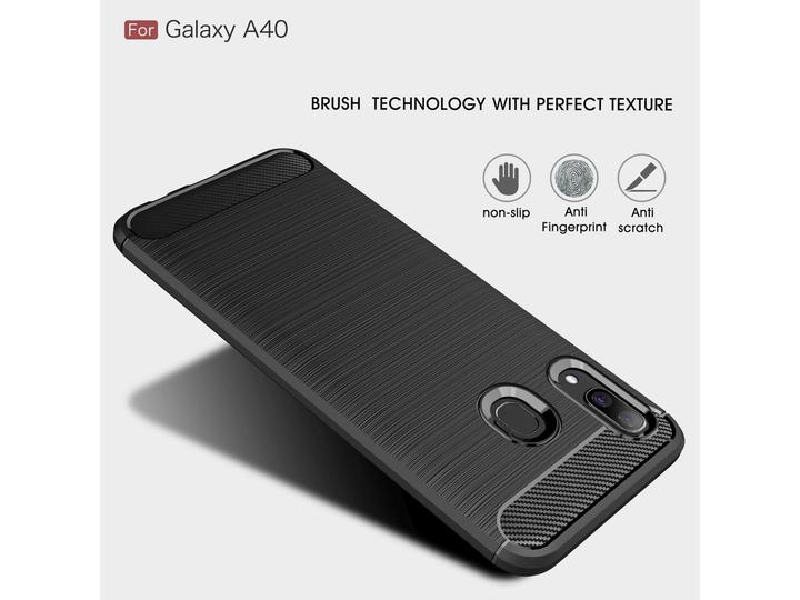 Actual product image Screenguard Samsung Galaxy A40 Cover Carbon Brushed Soft TPU (Samsung Galaxy A40)