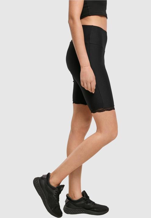Immagine prodotto Urban Classics Pantaloncini da ciclista a vita alta a costine con orlo in pizzo (4XL)