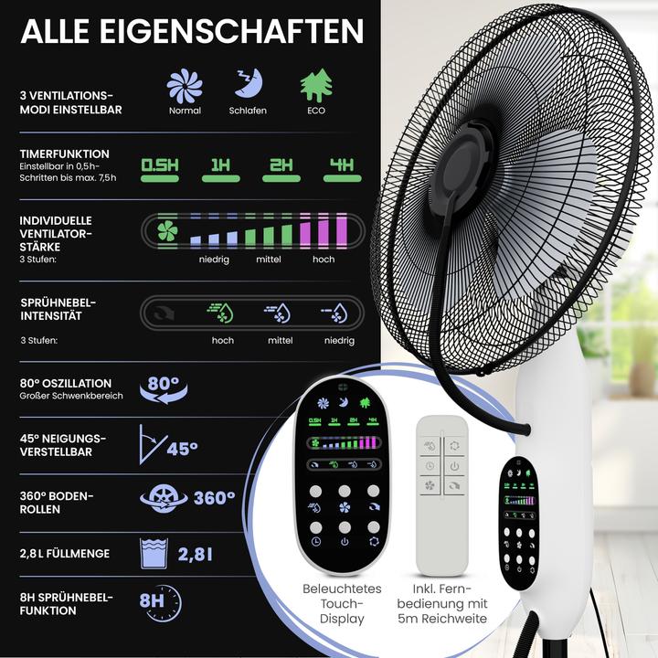 Immagine prodotto Eloneo Standventilator mit Luftbefeuchtung