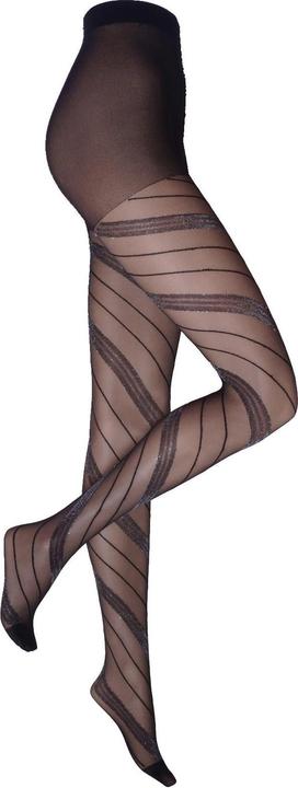 Image du produit Levee Diagonal Lurex Collant, couleur 314 noir-argent, taille 36-38 (36 - 38)