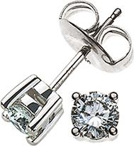 Natsumi Schmuck Ohrstecker Diamant Weissgold 18K/750 0.25 ct H si (750/18 K Weissgold)