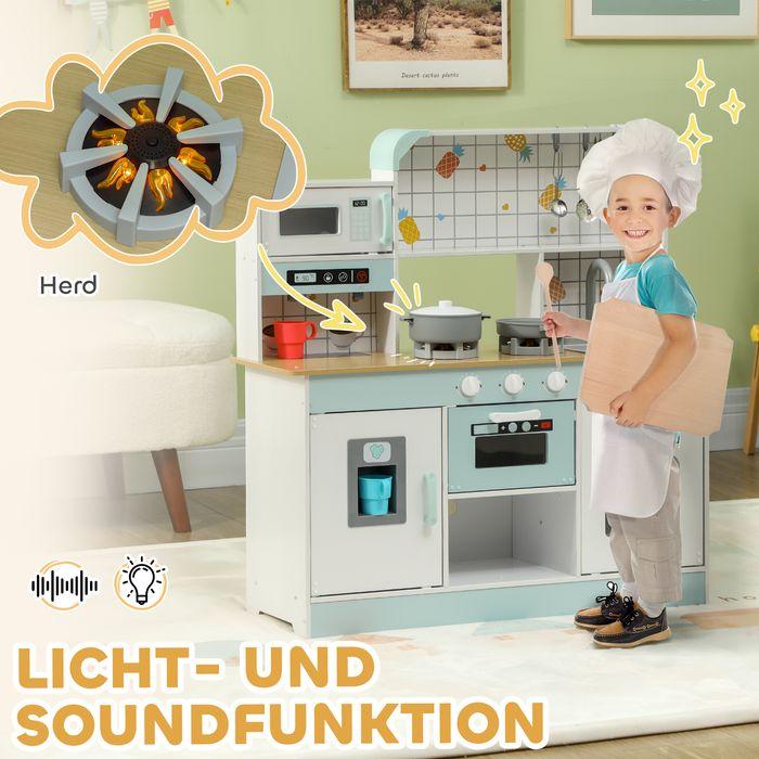 Image du produit Swisshandel24 Kinderküche, Spielküche mit Lichtern, Geräuschen, Kaffeemaschine, Weiss