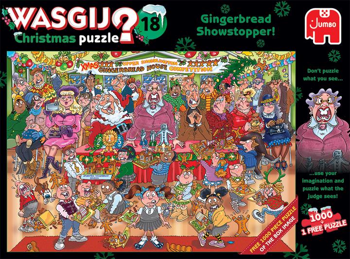 Actual product image Jumbo JUM25017 - Wasgij Christmas 18 - Gingerbread Showstopper, 2 Jigsaw Puzzle, 1000 Pieces (1000 pieces)