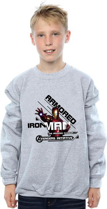 Actual product image Boys Avengers Iron Man Armoured Avenger Sweatshirt (116)