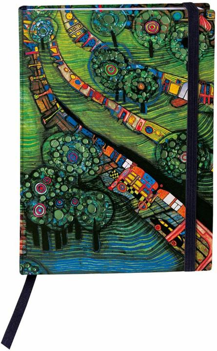 Hundertwasser Notizbuch (Grüne Stadt) (154 x 112 mm, Harter Einband, Englisch, Französisch, Deutsch)