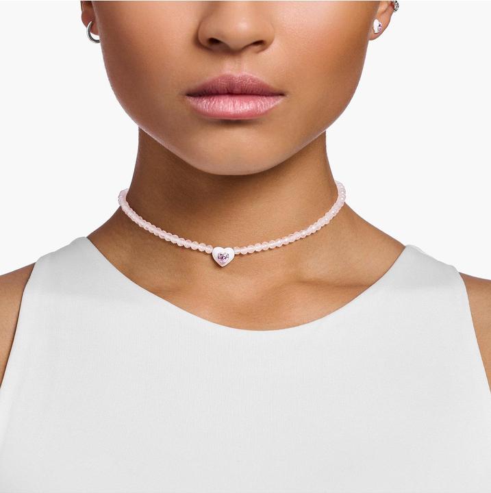 Produktbild Thomas Sabo Choker Herz mit pinken Perlen (925er Silber, Emaille, 34 - 42 cm)
