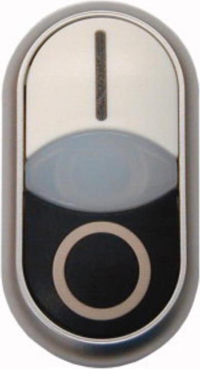 Image du produit Eaton Bouton-poussoir double Bouton-poussoir double, + témoin lumineux, blanc/blanc/noir