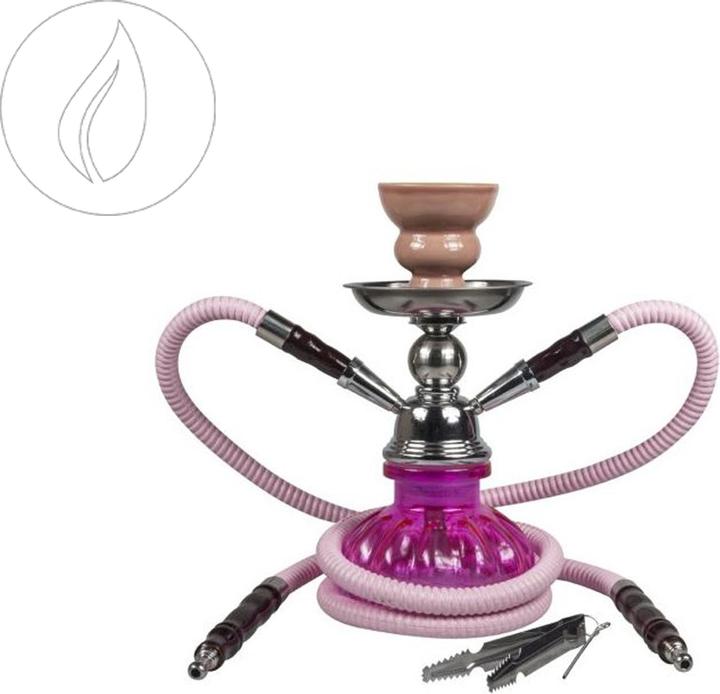 Actual product image Kulu Sahbi Shisha 24 cm Two Hoses Pink (24 cm)