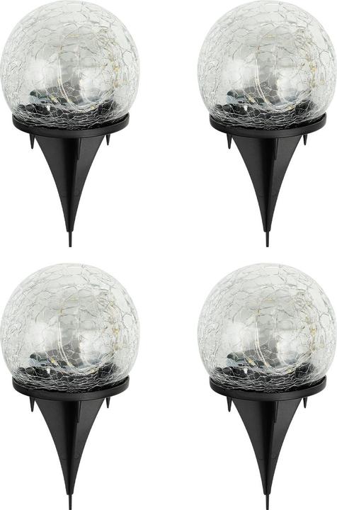 Produktbild HI Solar-Kugelleuchten Crackle Glas mit Erdspiess, 8er-Set