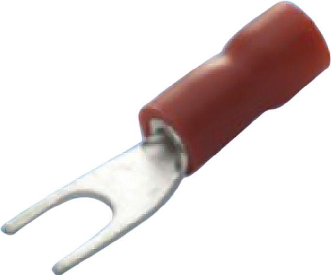 Produktbild RND Electronics Isolierte Gabelschuhe, Rot, 8mm, 0.5... 1.5mm², Packung à 100 Stück