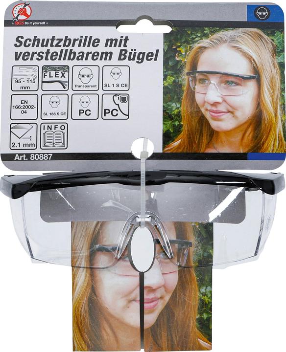 Produktbild BGS Schutzbrille mit verstellbarem Bügel transparent
