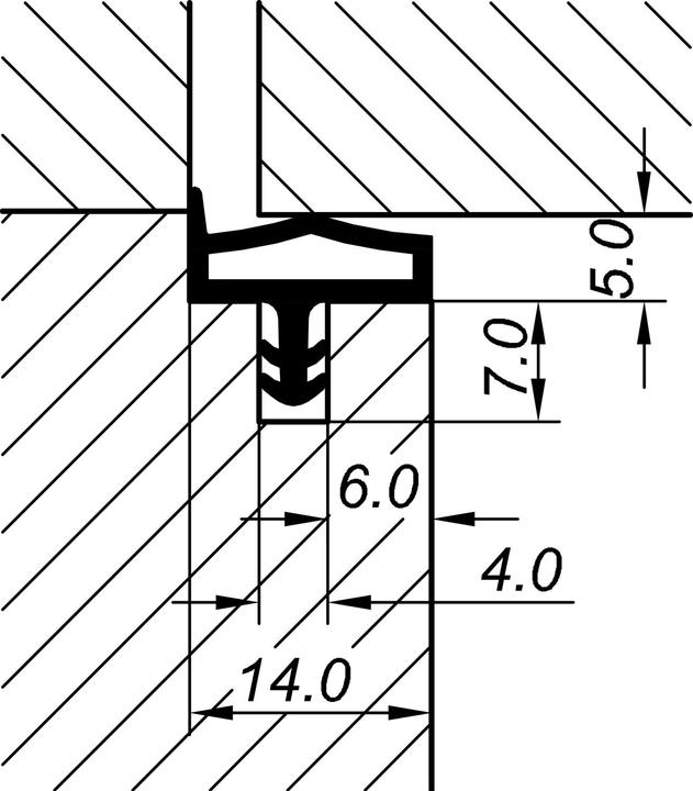 Produktbild Primo Innentürdichtung EV3691 Türdichtung Zimmertürdichtung Kunststoff beige