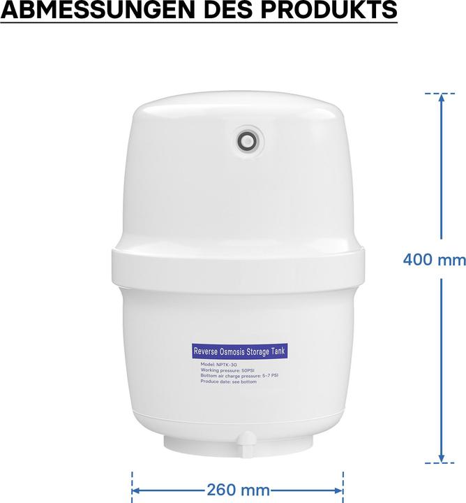 Image du produit Naturewater Osmose inverse 4 G Réservoir à Eau 15,14 l