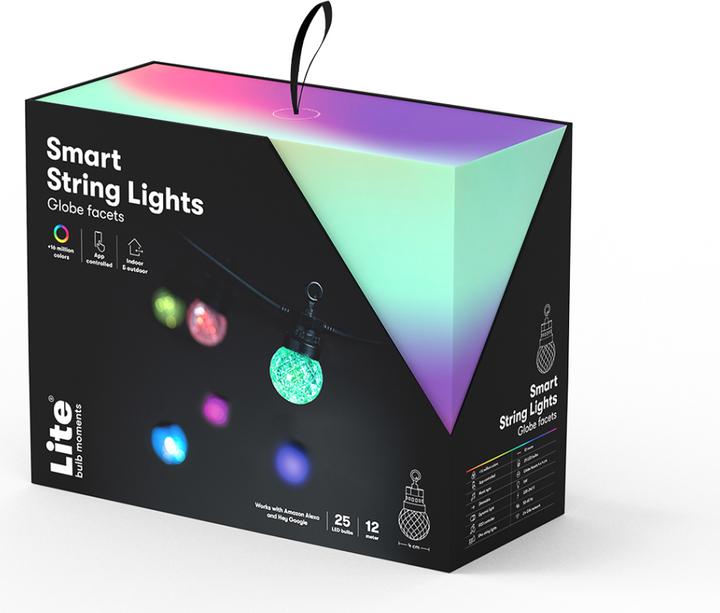 Actual product image Nordic Smartlight Lite Bulb Moments 12m Smart Outdoor Light Chain - 25 x Globe Facets (1.20 m)