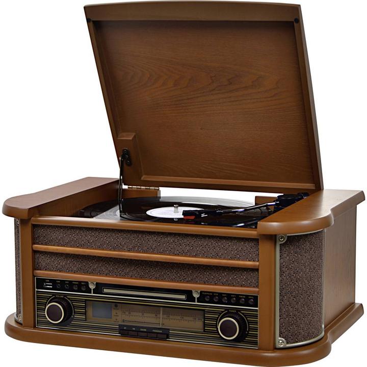 Reflexion HIF2004BT Retro Stereoanlage Funkempfang, Bluetooth®, Plattenspieler (Bluetooth, Plattenspieler, CD Player, 2x 40 W)
