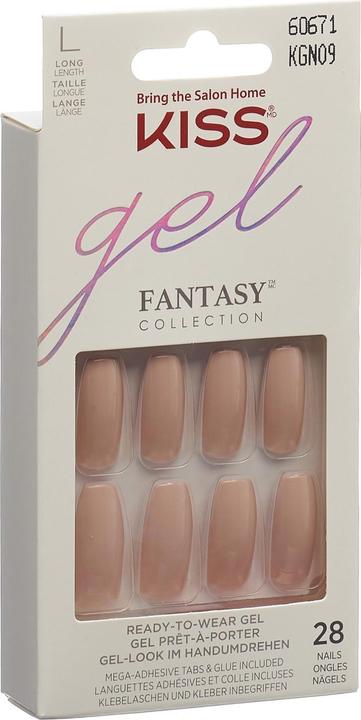 Produktbild KISS Gel Fantasy Nail Kit - Absolutely Fabulous (Kunstnägel, Durchsichtig, Bordeaux)