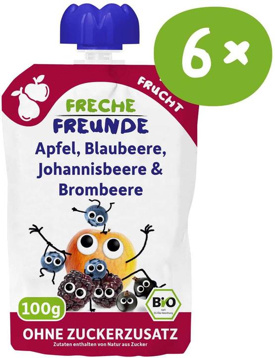 Immagine prodotto Freche Freunde Sacchetto di mela, mirtillo, carota 6x 100 g (600 g)