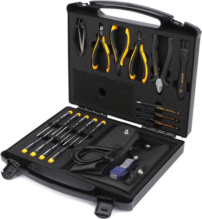 Image du produit Bernstein ESD, kit d'outils professionnels dans une mallette (18 pièces)